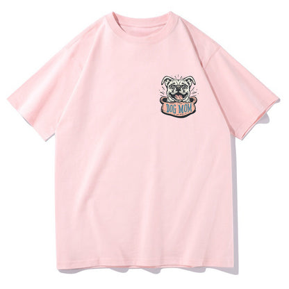 Lady's Dog Mom Print Oversized Tee