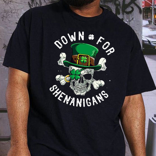 Playful Irish Shenanigan Skull St. Paddy's Shirt Big & Tall