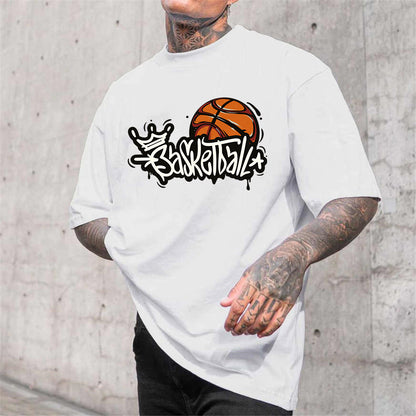 Basketball Print Men's Cotton T-shirt