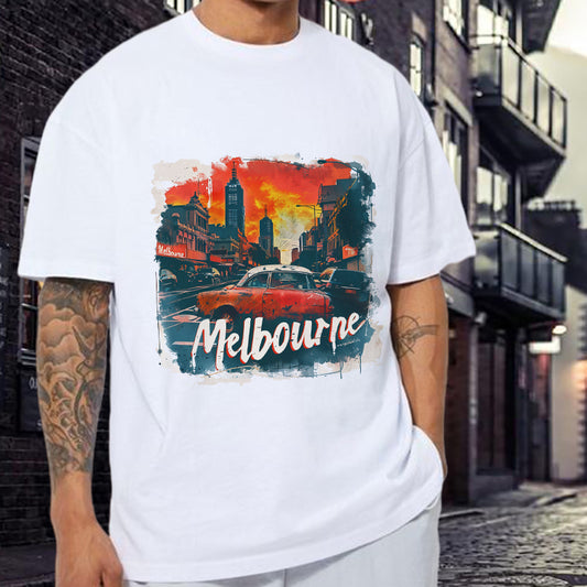 Vintage Melbourne City Print Oversized Tee