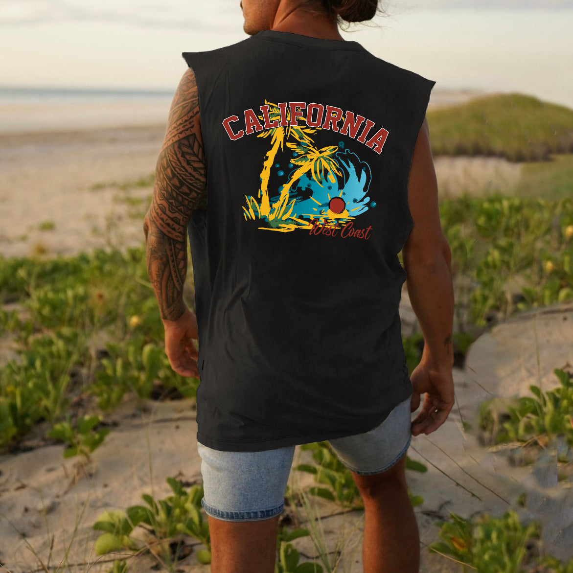 California West Coast Men's Beach Tank Top-B