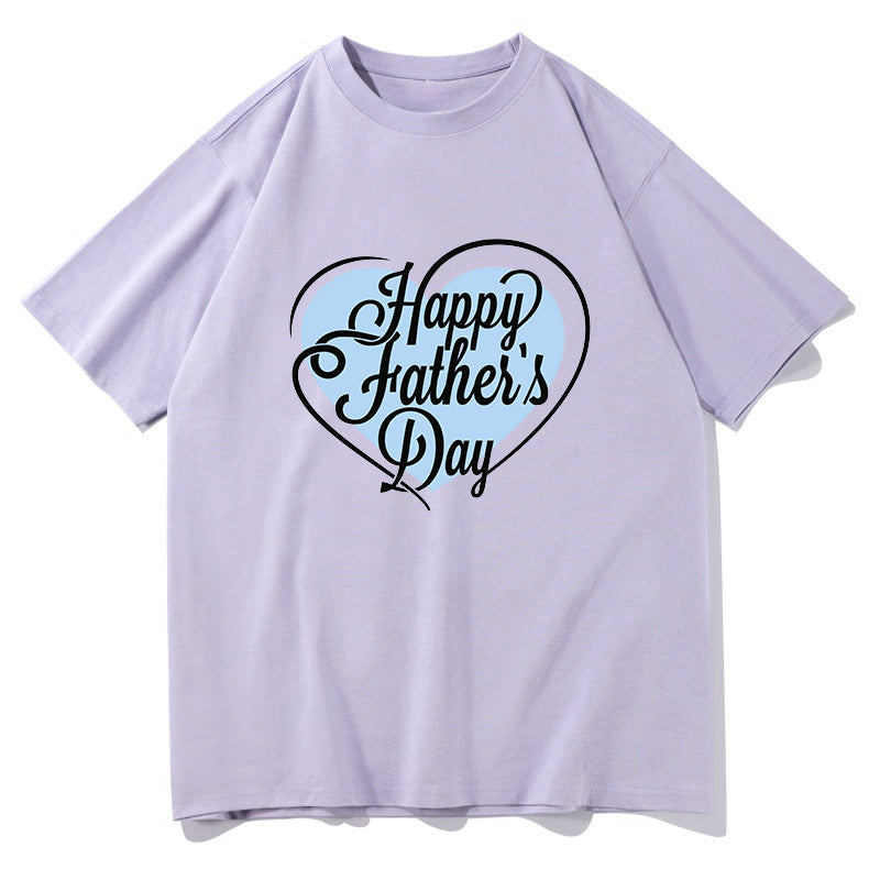 Men's Happy Father's Day Print Cotton T-shirt