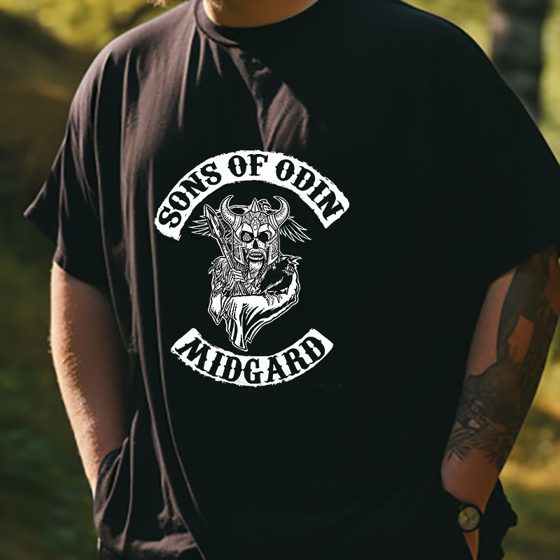 Epic Norse Mythology MIDGARD and Sons of Odin Printed Tee