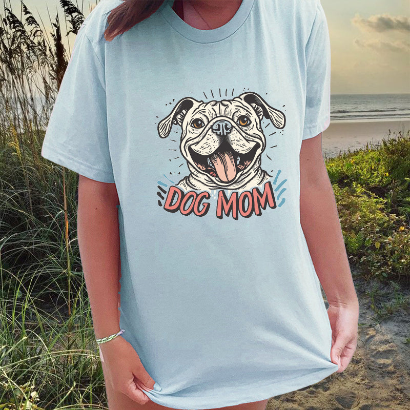 Women's Dog Mom Print Oversized T-shirt