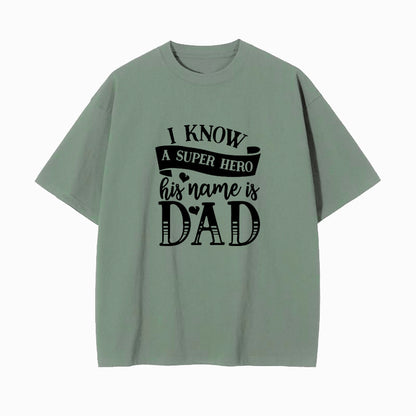 Men's Super Hero Gift For Dad Letter Print Tee