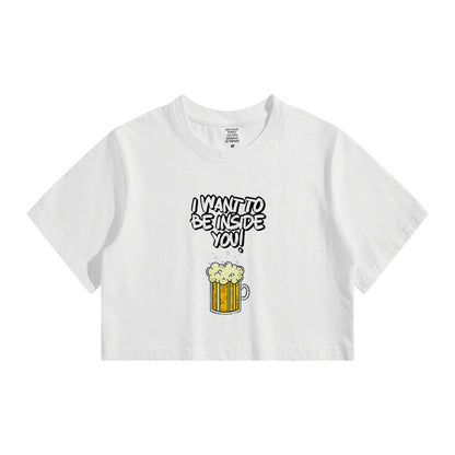 Bubbly Beer Wish Women's Playful  Crop Tee