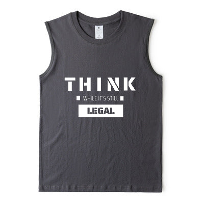 Think When It's Still Legal Men's Letter Print Tank