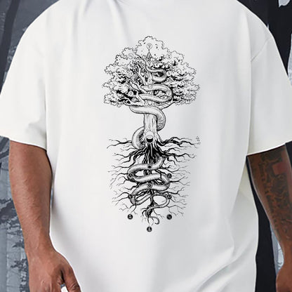 Norse Mythological Yggdrasil and the Midgard Serpent T-shirt Big & Tall