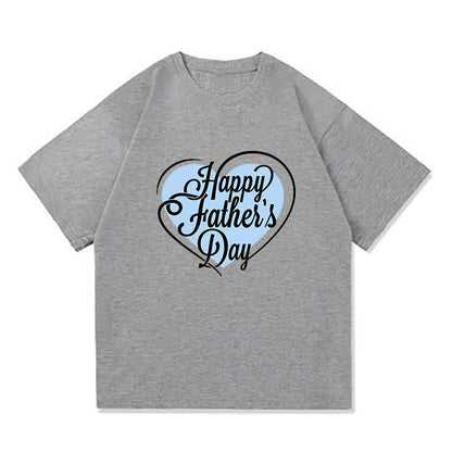 Men's Happy Father's Day Print Cotton T-shirt