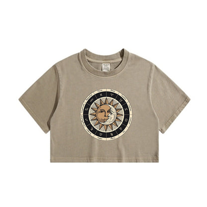 Zodiac Astrology Circle Lady's Crop Tee