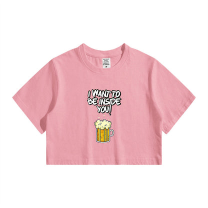 Bubbly Beer Wish Women's Playful  Crop Tee