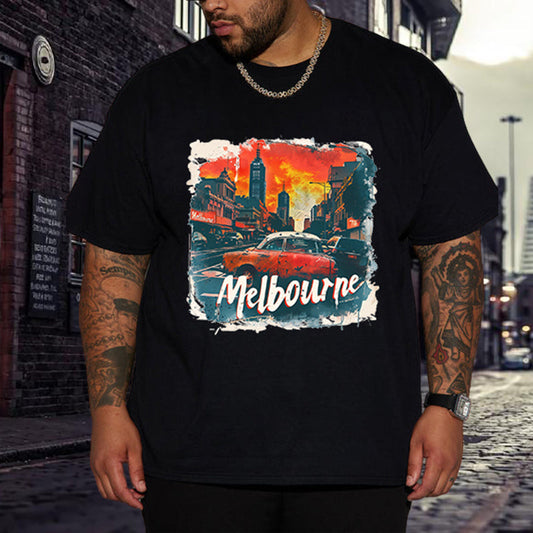 Vintage Melbourne City Print Oversized Tee Big & Tall