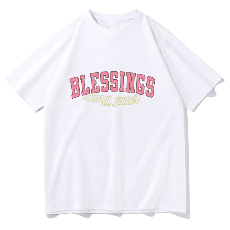 Blessings Letter Print Men's Oversized T-shirt Big & Tall