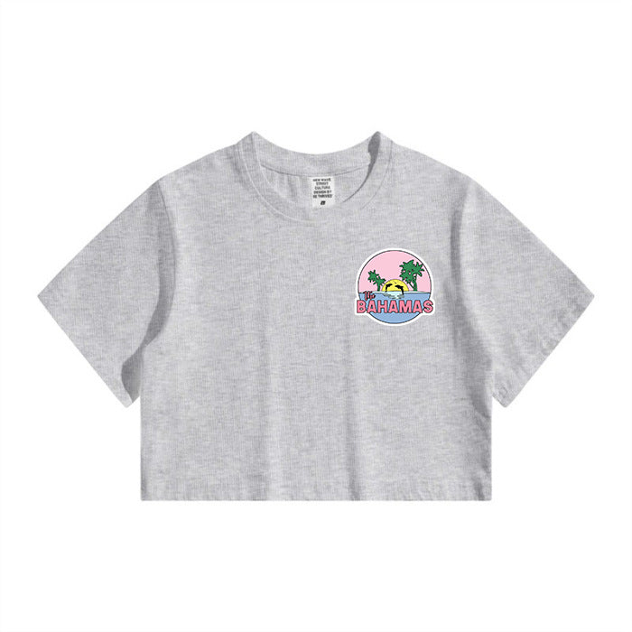 BAHAMAS Beach Print Ladies Crop Tee