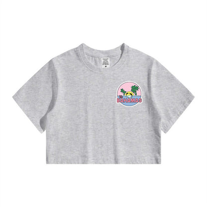 BAHAMAS Beach Print Ladies Crop Tee