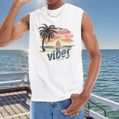 Summer Beach Vibes Men's Cotton Tank Top