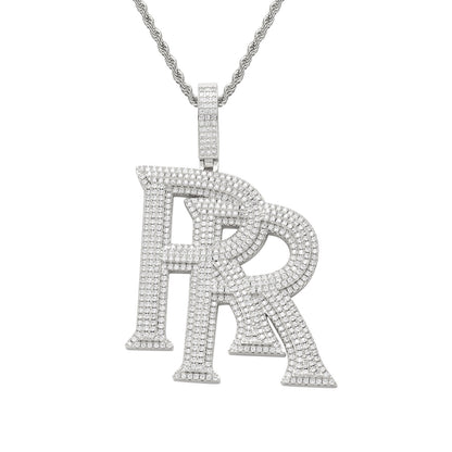 Roddy Ricch-inspired Necklace Double R Logo Pendant