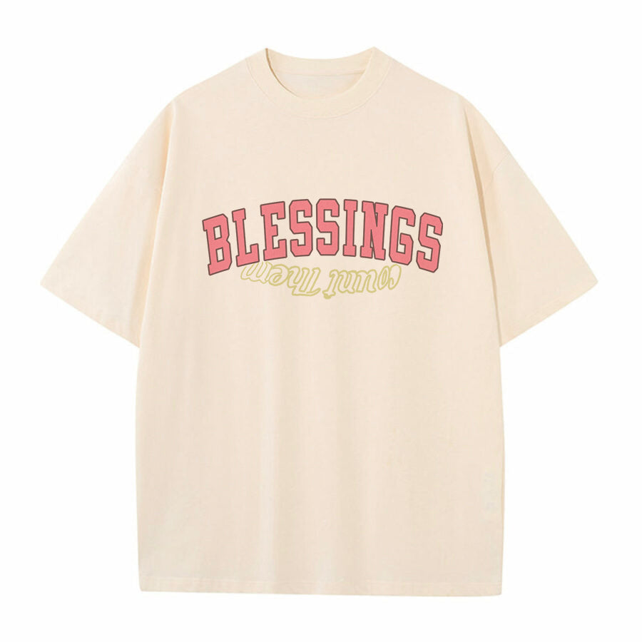 Blessings Letter Print Men's Oversized T-shirt Big & Tall