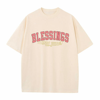 Blessings Letter Print Men's Oversized T-shirt Big & Tall