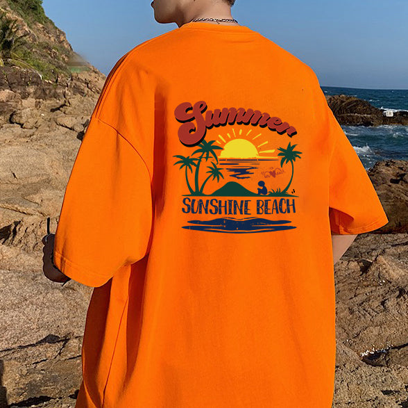 Sunshine Beach Print Cotton Tee