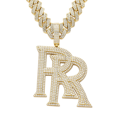 Roddy Ricch-inspired Necklace Double R Logo Pendant