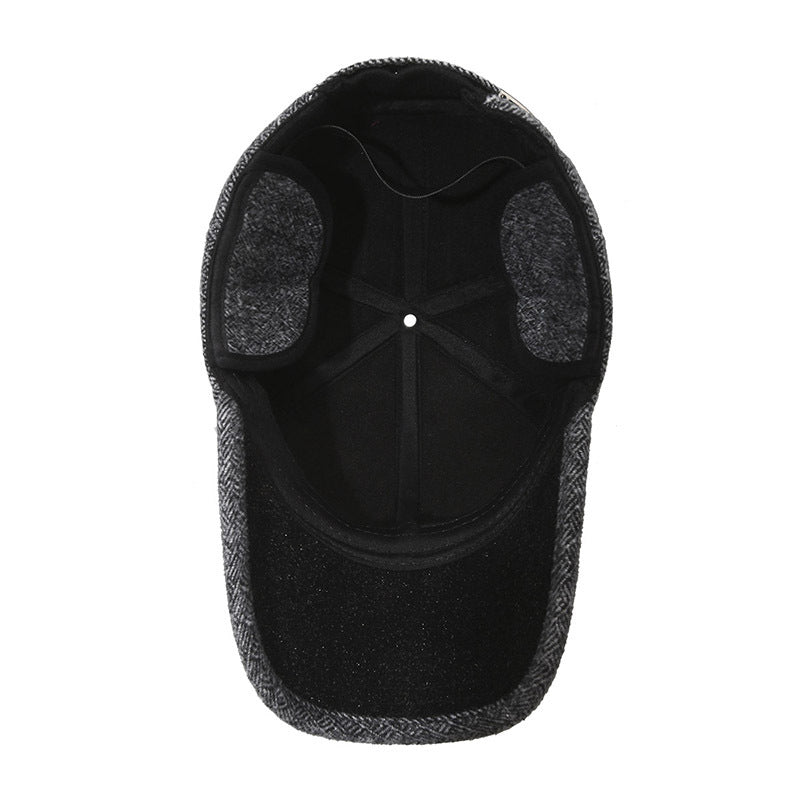 Winter Warm Woolen Cap Hat with Fold Earmuffs