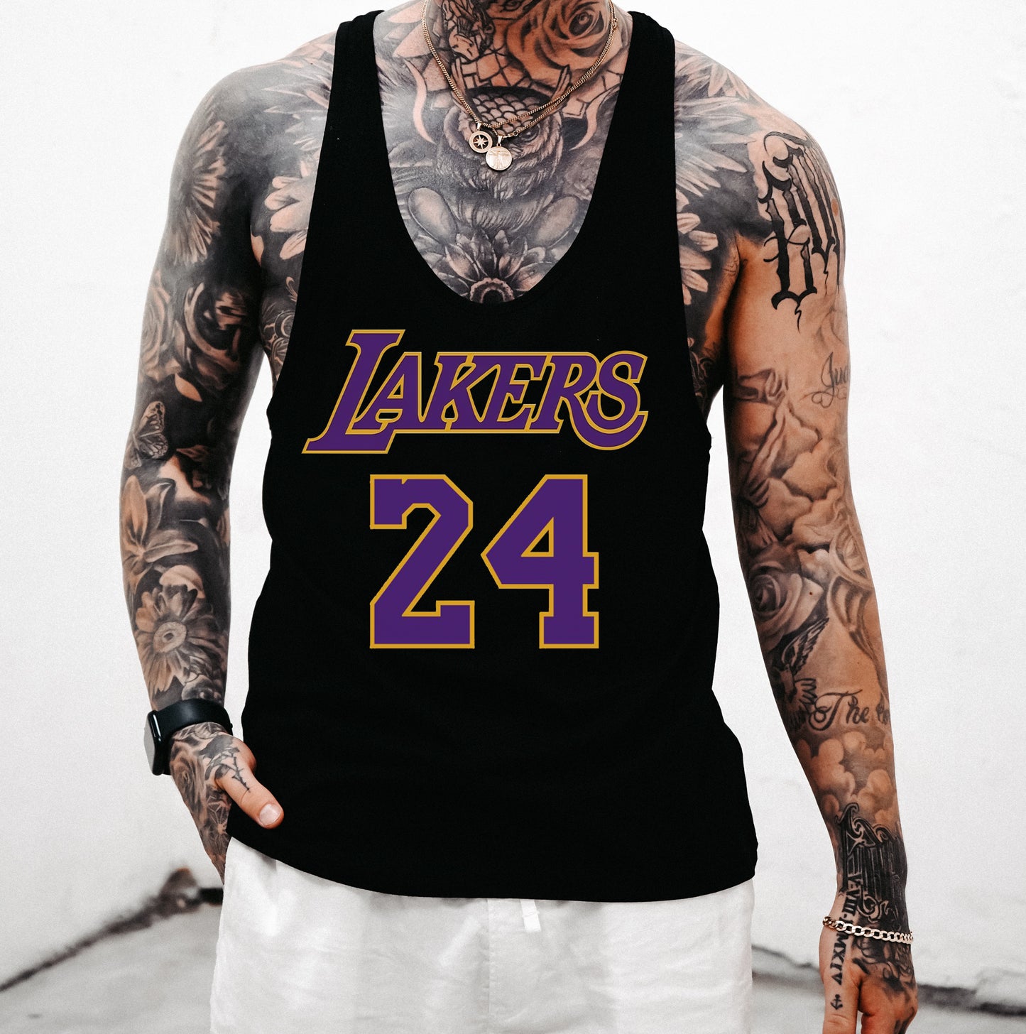 Lakers Men's Sports Casual Tank Top-A