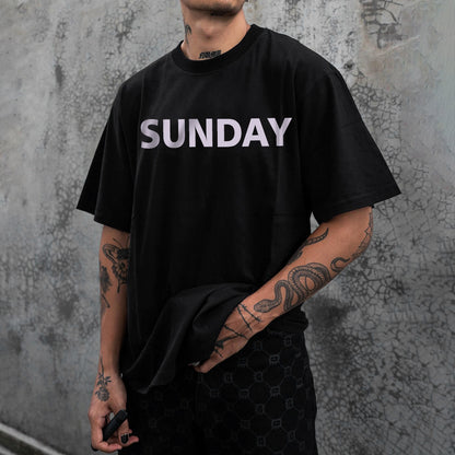 Sunday Letter Print Men's Short Sleeve T-Shirt