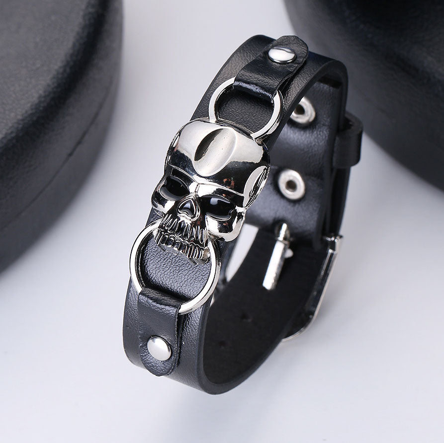 Fashion Personalized Punk Skull Vintage Leather Bracelet