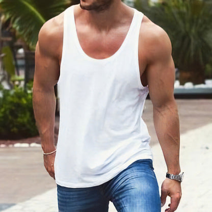 Basic Vest Men's Plain Loose Fit Tank Top