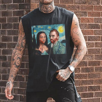 Van Gogh and Mona Lisa Men's Tank Top