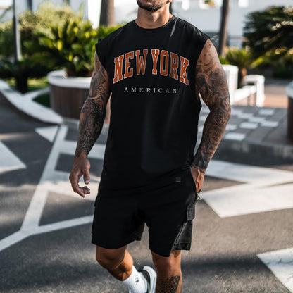 New York Men's Streetwear Casual Tank Top-B