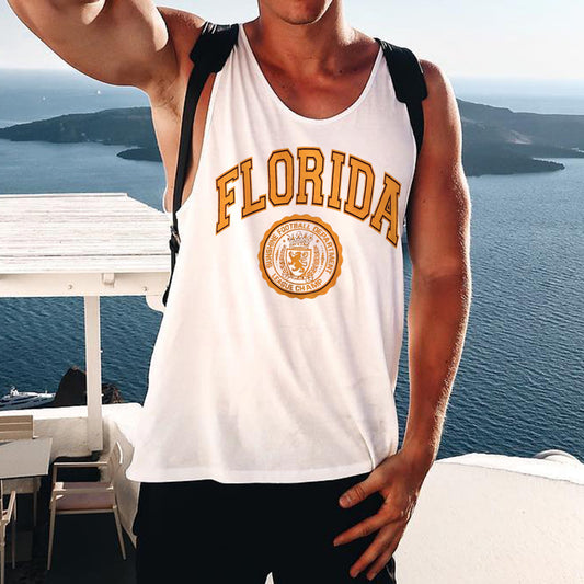 Alphabet Graphic Print Loose Casual Men's Tank Top