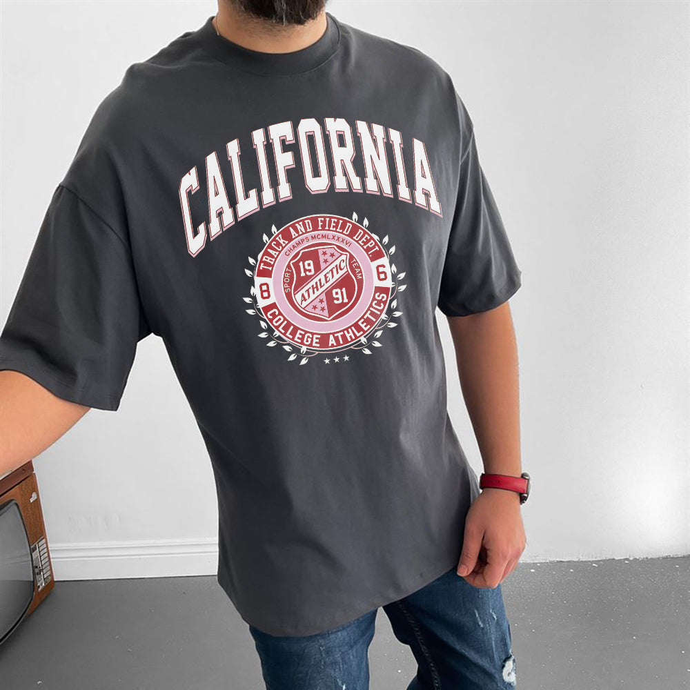 California Men's Streetwear Casual T-Shirts