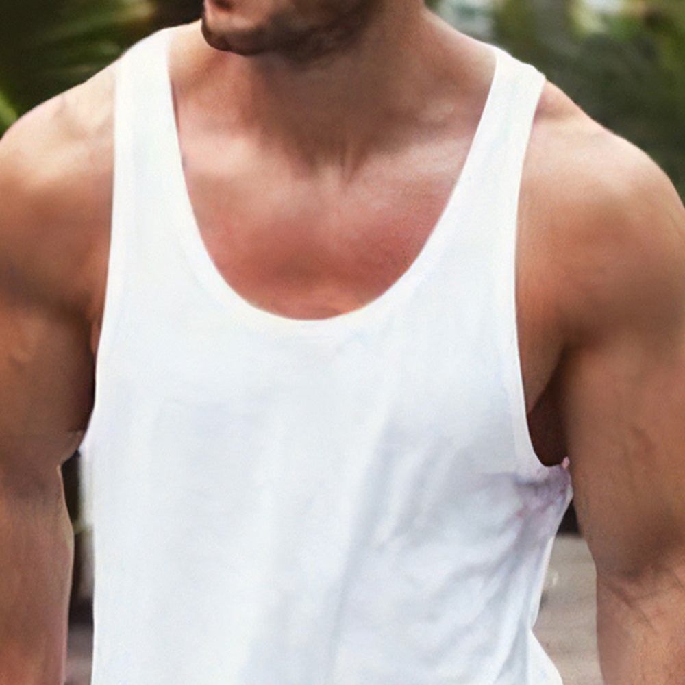 Basic Vest Men's Plain Loose Fit Tank Top