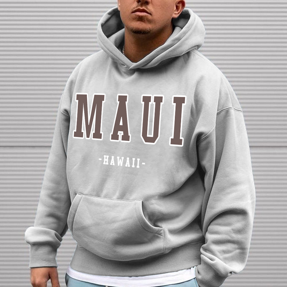 MAUI HAWAII Men's Fashion Fleeced Hoodie 320g