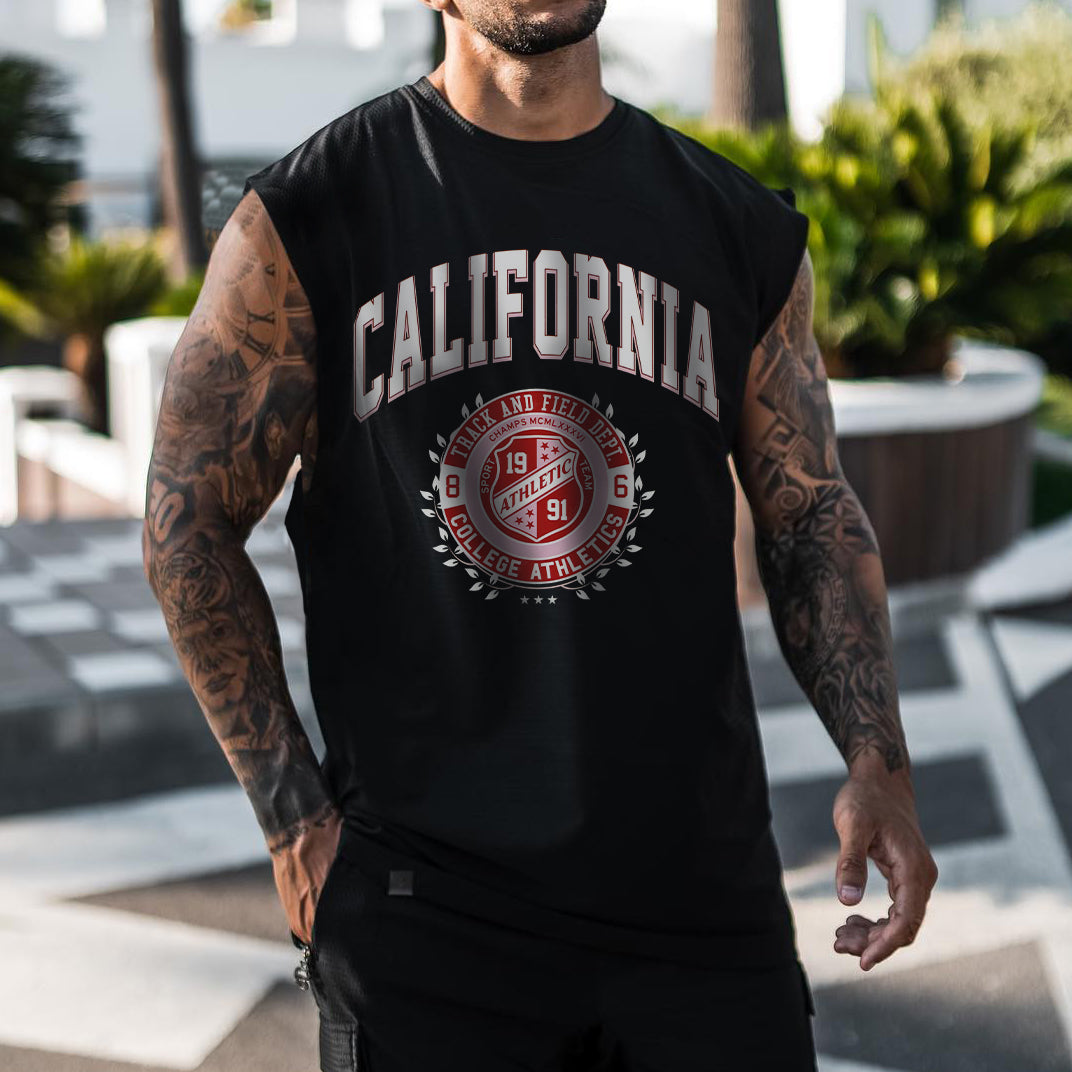 California Men's Streetwear Casual Tank Top-B