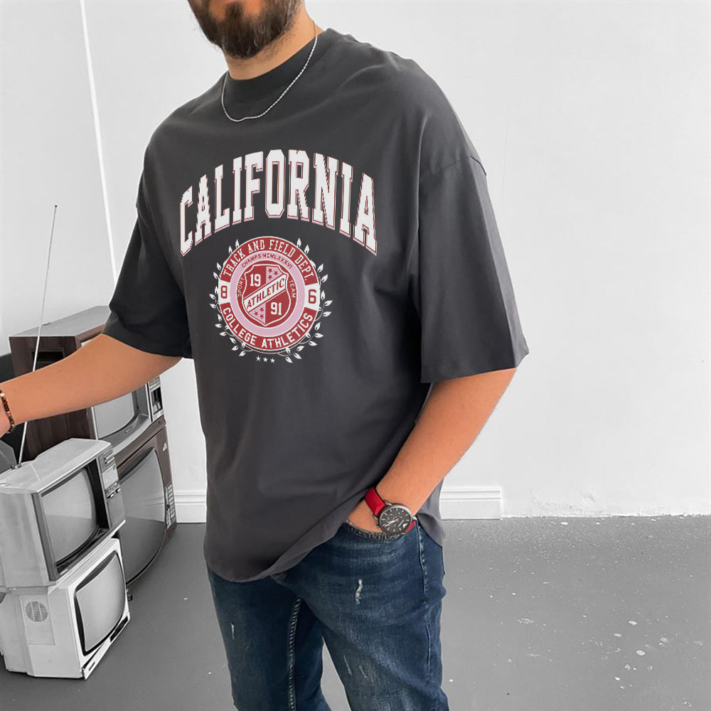 California Men's Streetwear Casual T-Shirts