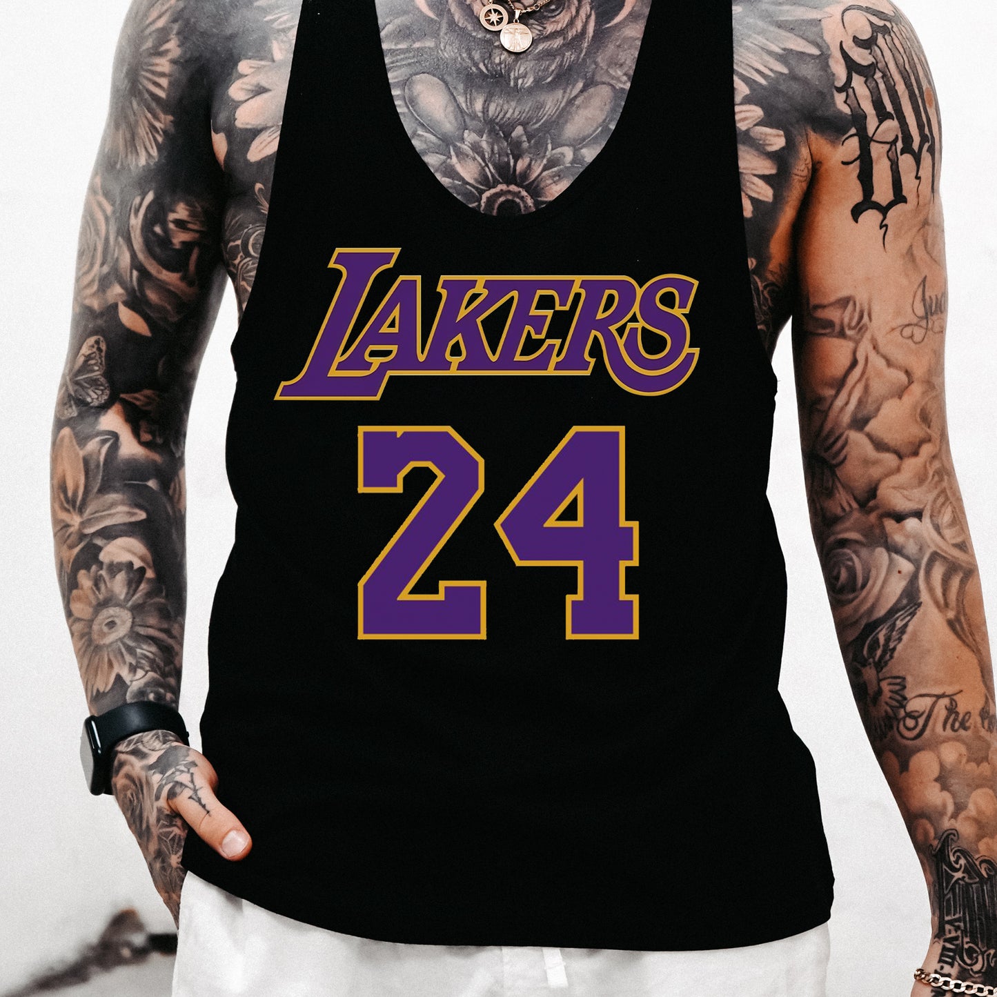 Lakers Men's Sports Casual Tank Top-A