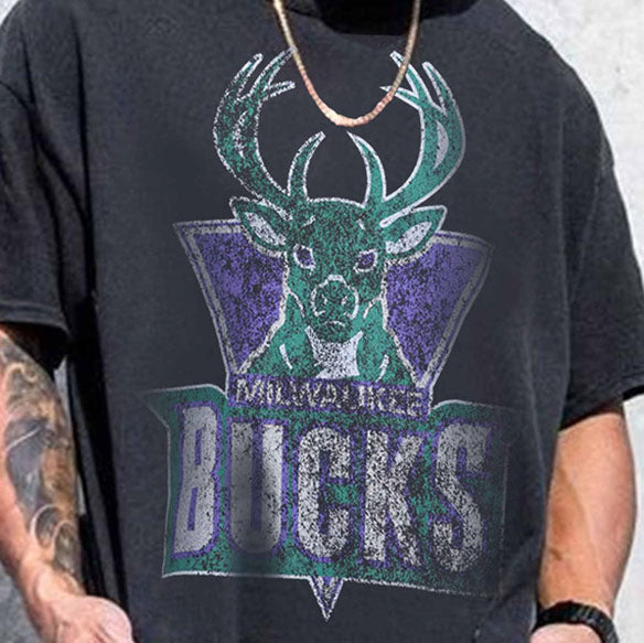 Men BUCKS Graphic Print Crew Neck T-Shirt