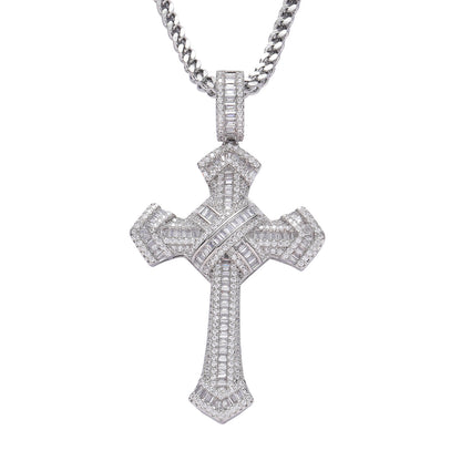 Hip Hop Cross Pendant Cubic Zirconia Personality Men's Hip Hop Necklace