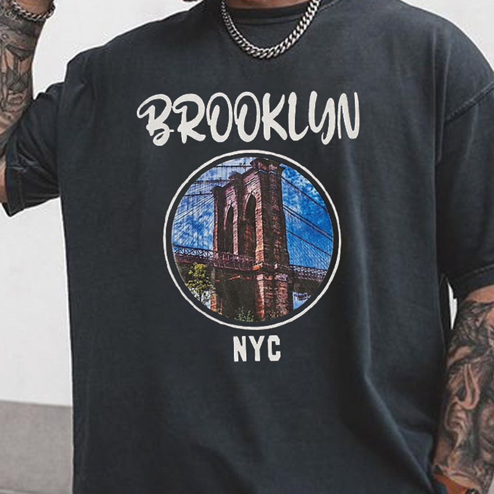 BROOKLYN Graphic Print Casual Men's T-Shirt