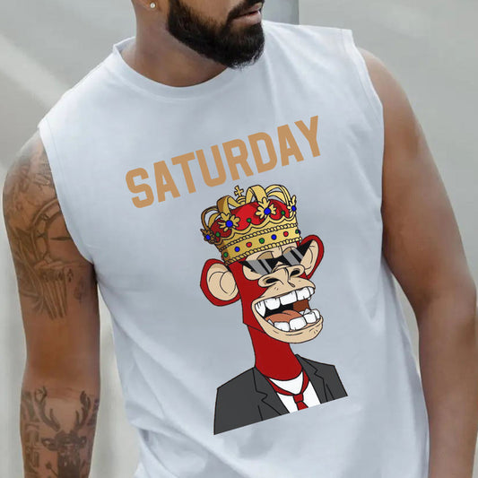 Saturday NFT Graphic Print Men's Tank Top