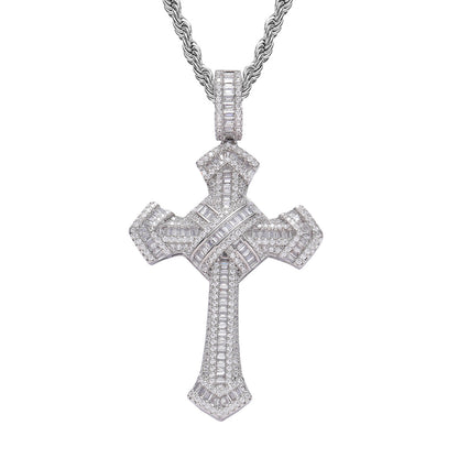 Hip Hop Cross Pendant Cubic Zirconia Personality Men's Hip Hop Necklace